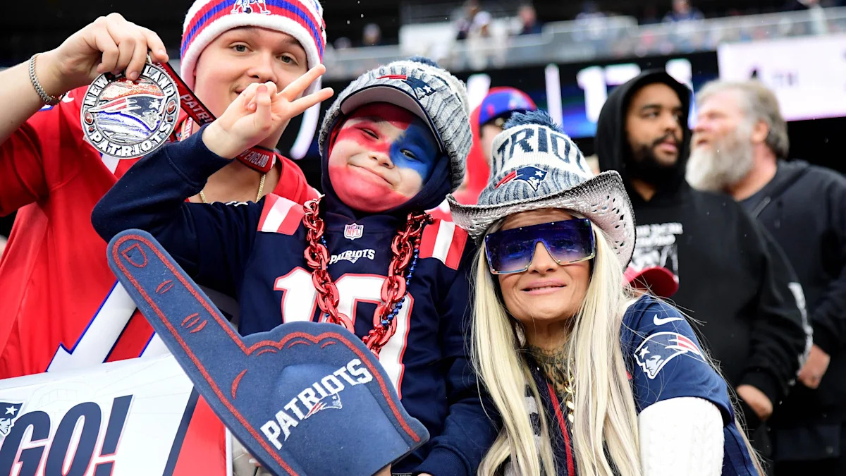 Torcedores dos Patriots durante o jogo contra os Raiders, em 11 de outubro de 2026.