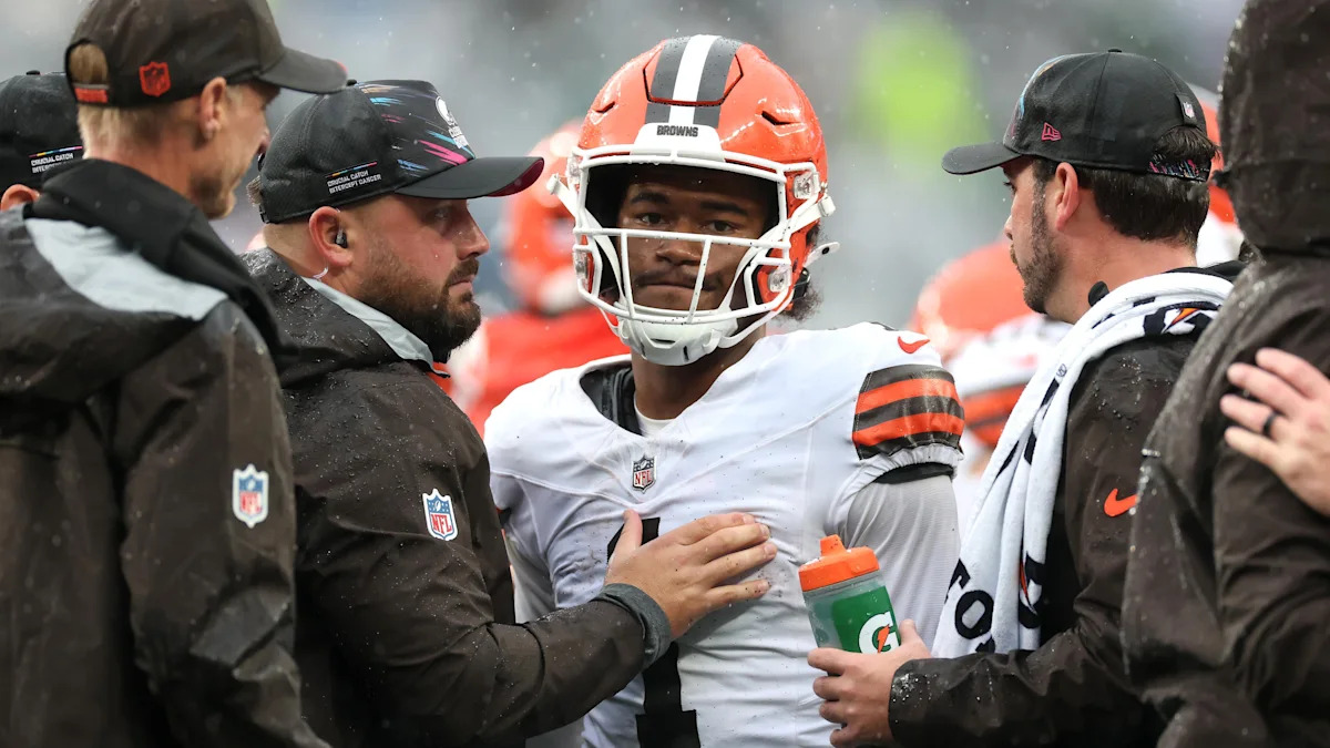 Lamar Jackson durante atividade do Baltimore Ravens.