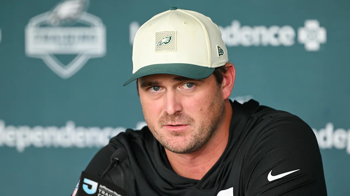 Sean Mannion durante entrevista dos Eagles.