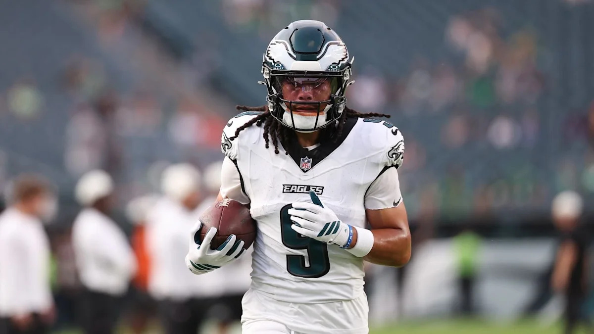 Wide receiver dos Eagles durante a preparação para enfrentar os Bengals no Lincoln Financial Field, em 28 de agosto de 2026.