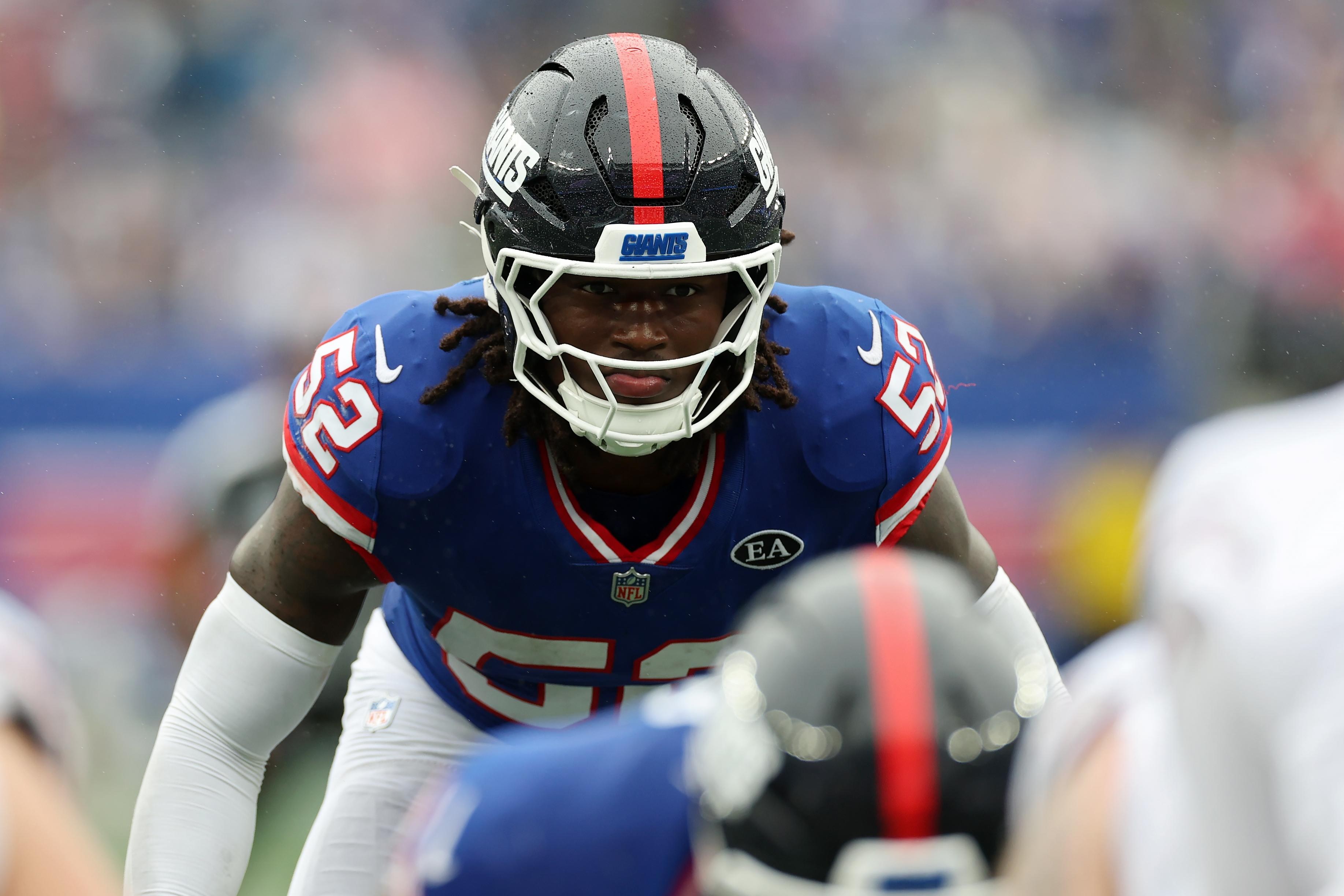Arvell Reese com o uniforme dos Giants.