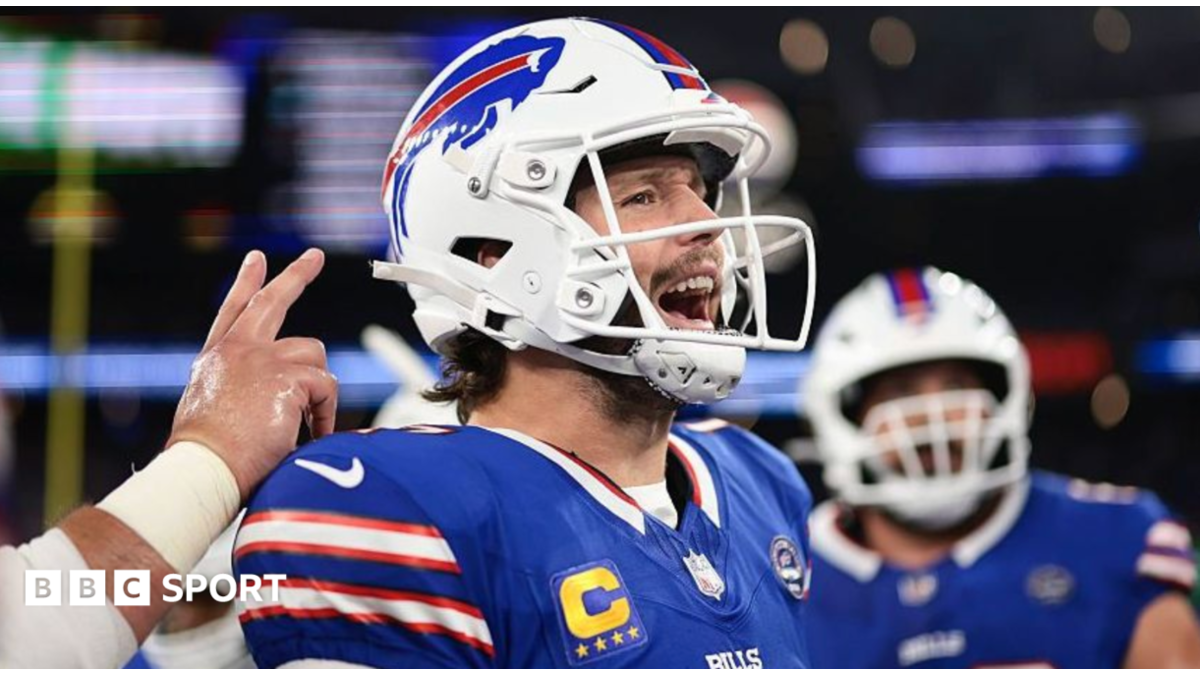 Josh Allen comemora com o Buffalo Bills