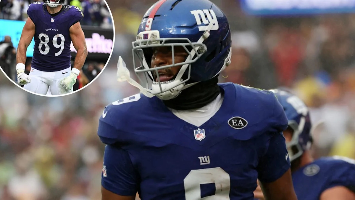 Montagem reúne Isaiah Likely, dos Giants, e Mark Andrews, seu antigo companheiro nos Ravens.