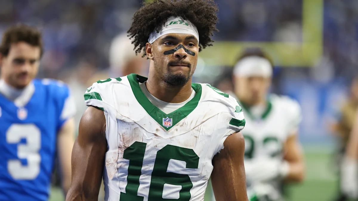 Jogador dos New York Jets em campo.