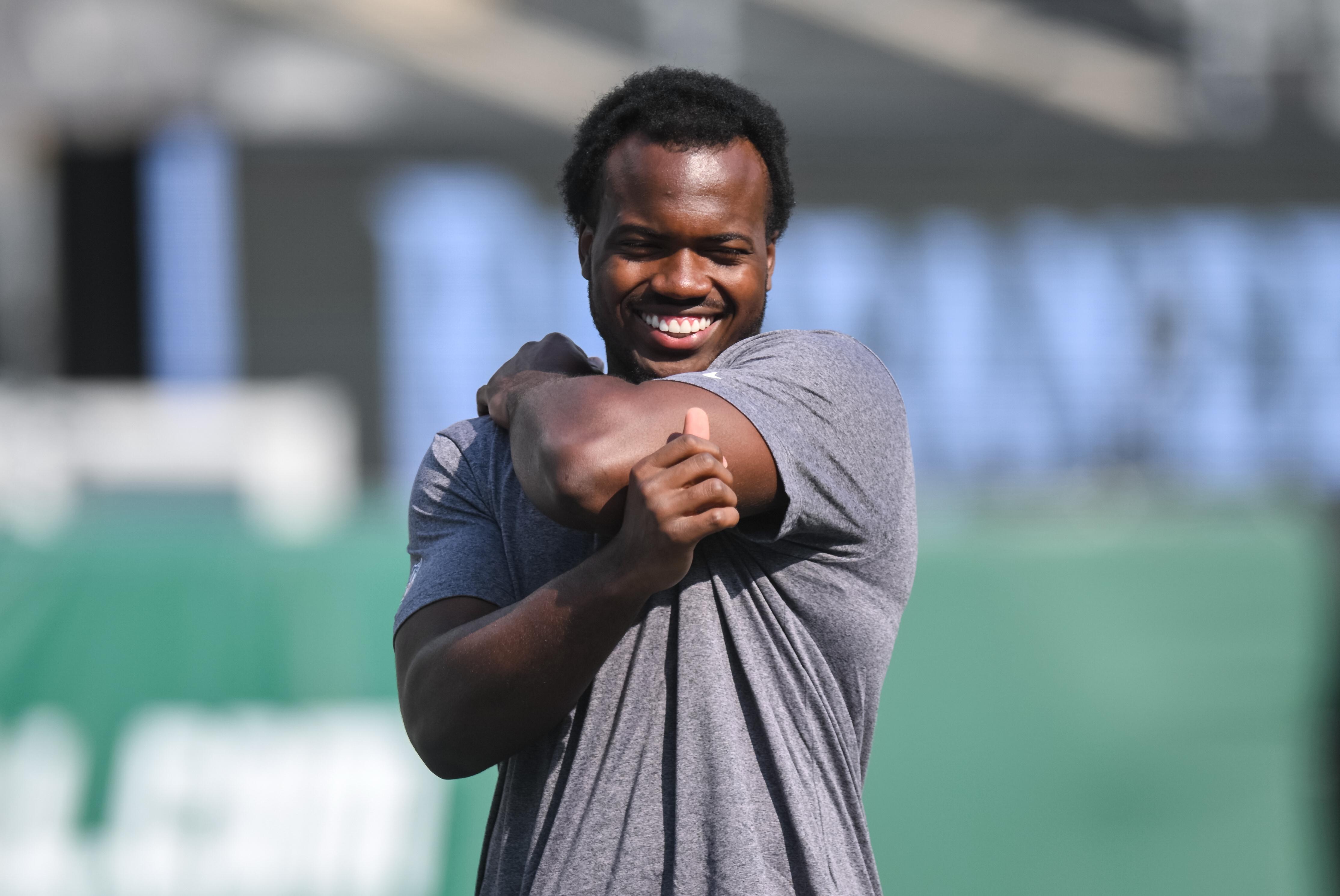 Jogador dos Buccaneers durante uma atividade.