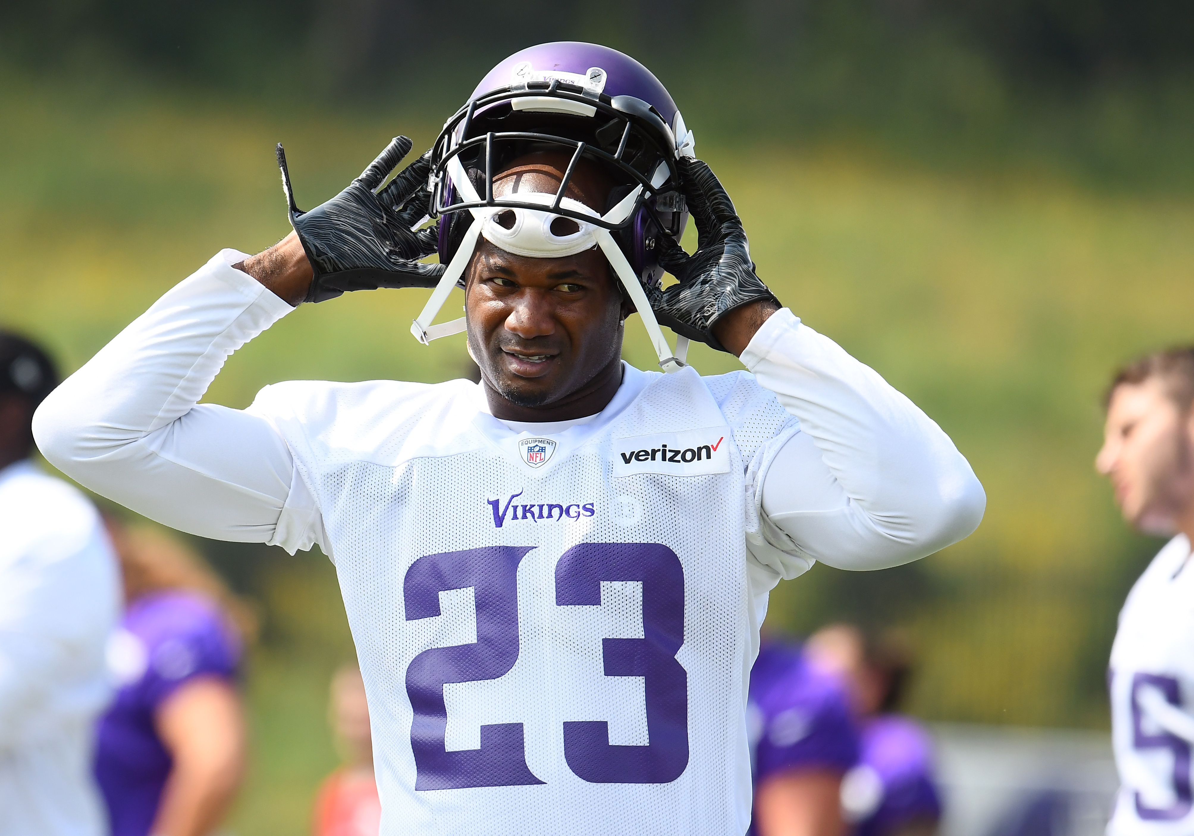 Terence Newman com o uniforme do Minnesota Vikings em imagem de arquivo.