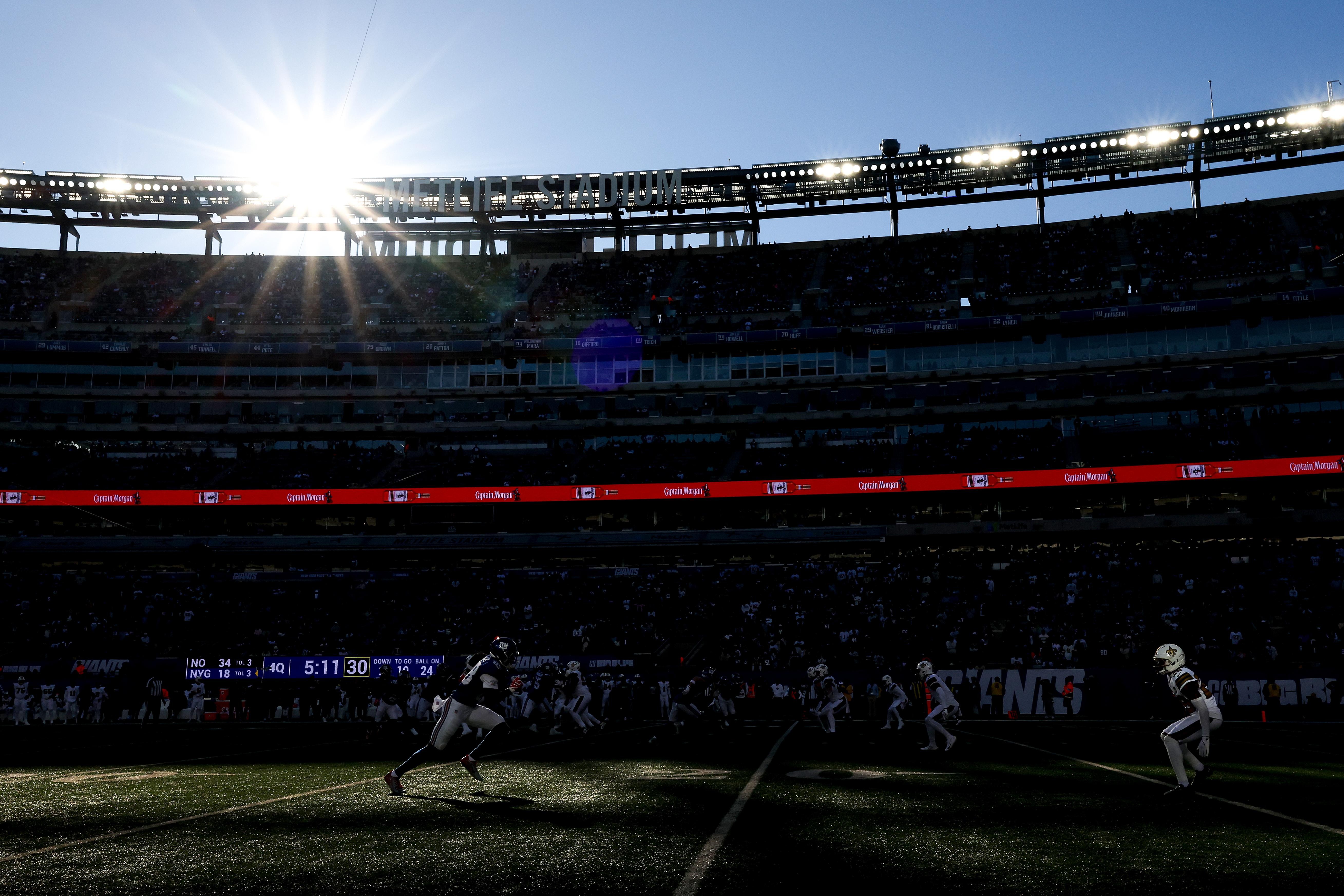 Vista do MetLife Stadium durante uma partida.