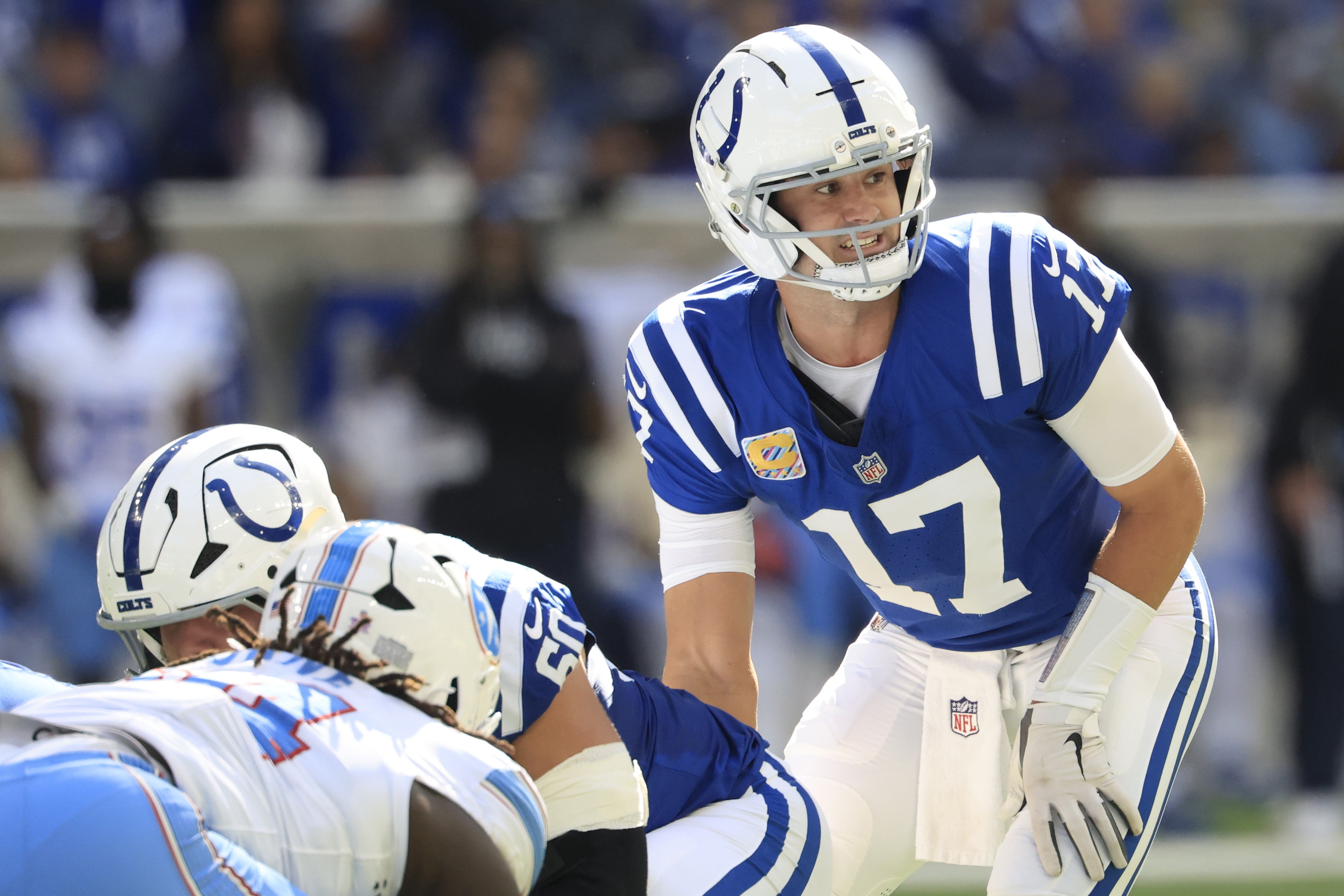 Daniel Jones organiza o ataque do Indianapolis Colts.