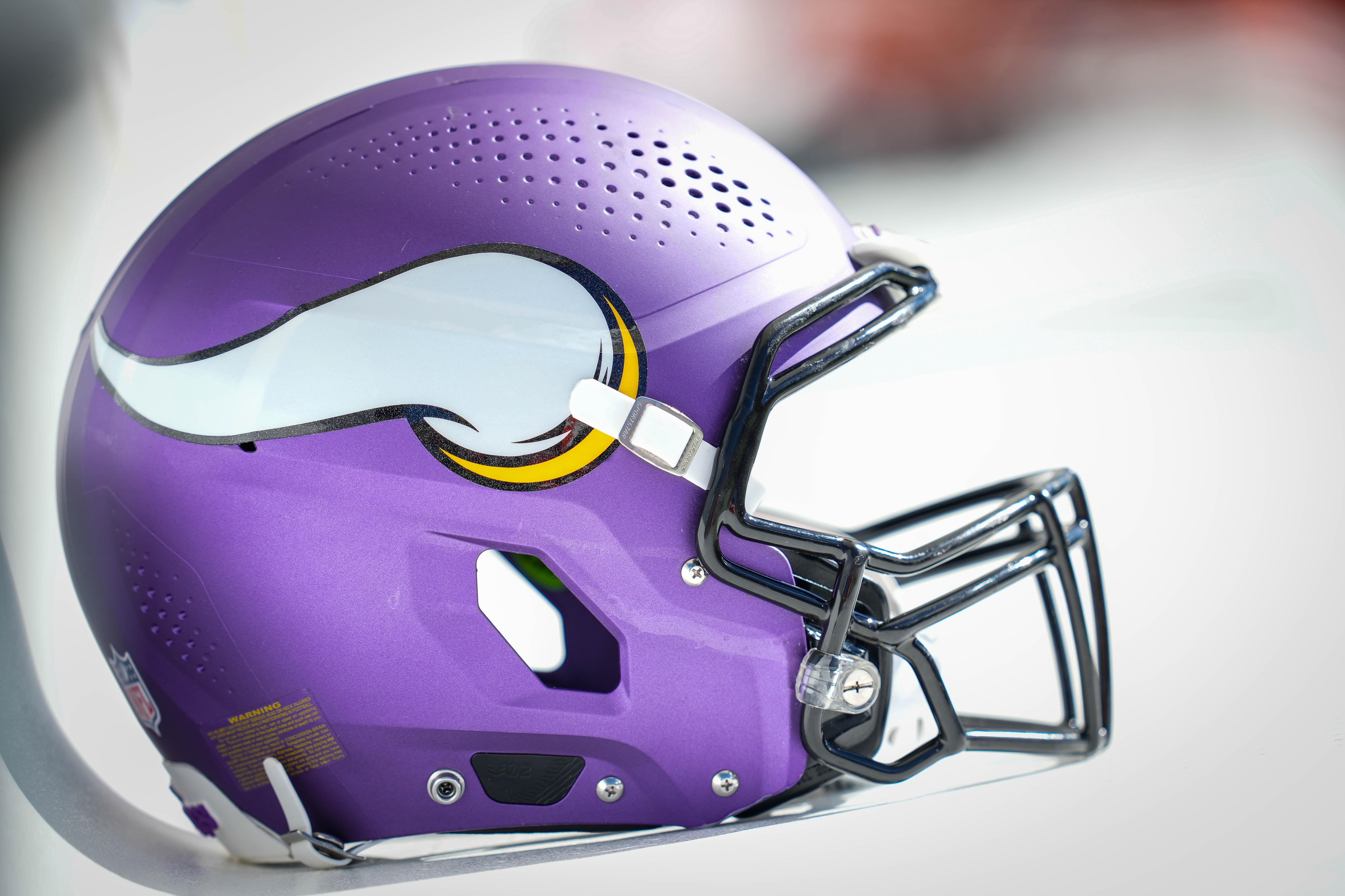 Capacete do Minnesota Vikings em imagem de arquivo.