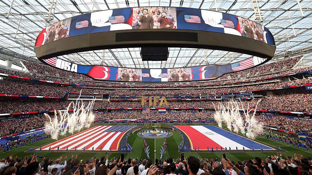 SoFi Stadium antes do jogo entre Estados Unidos e Paraguai na Copa do Mundo de 2026