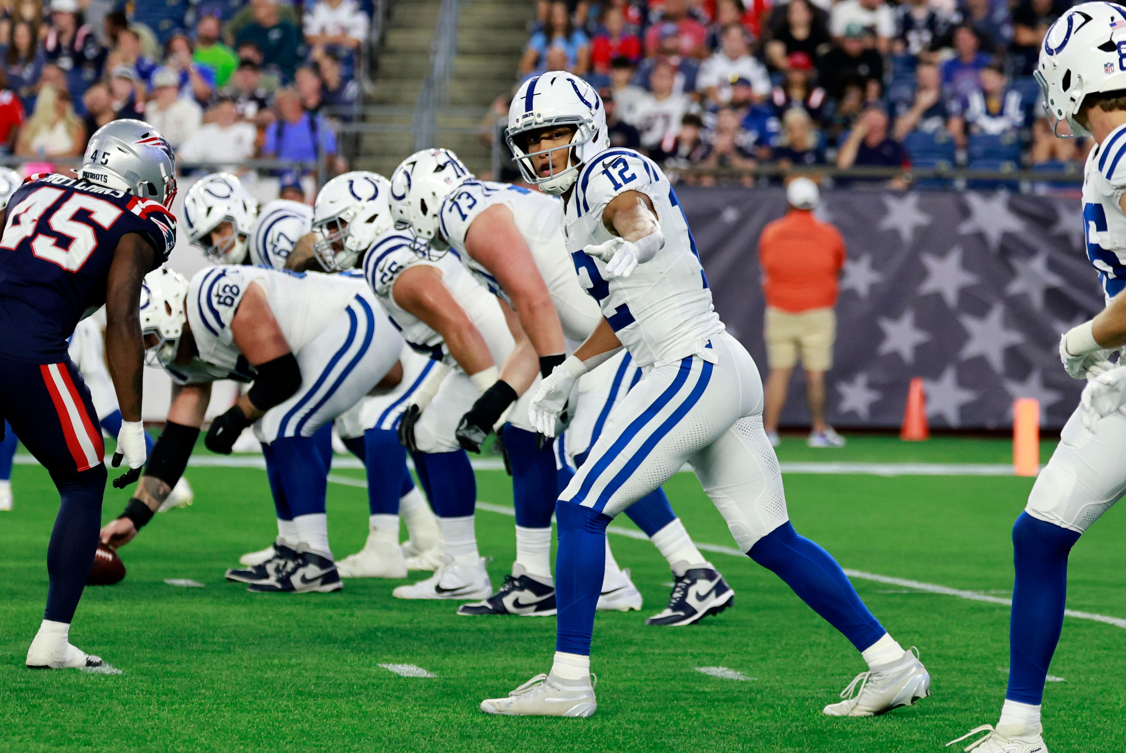 Nick Westbrook-Ikhine em jogo de pré-temporada dos Colts, em 13 de agosto de 2026.