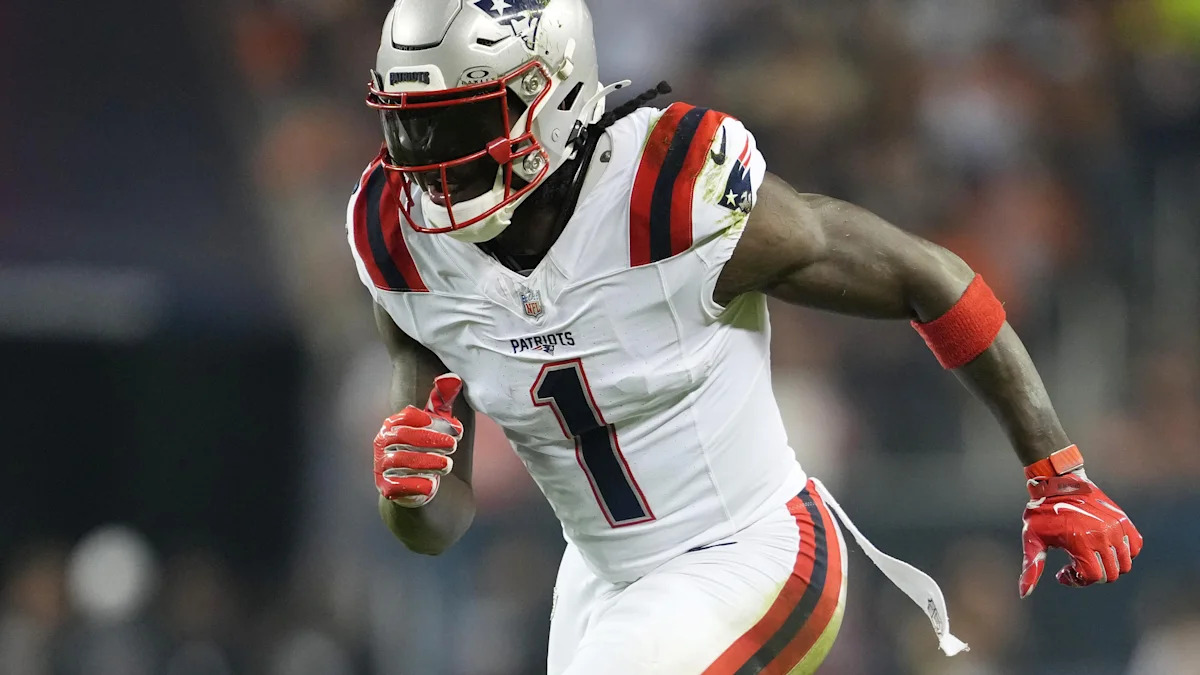 A.J. Brown, dos Patriots, durante uma partida.