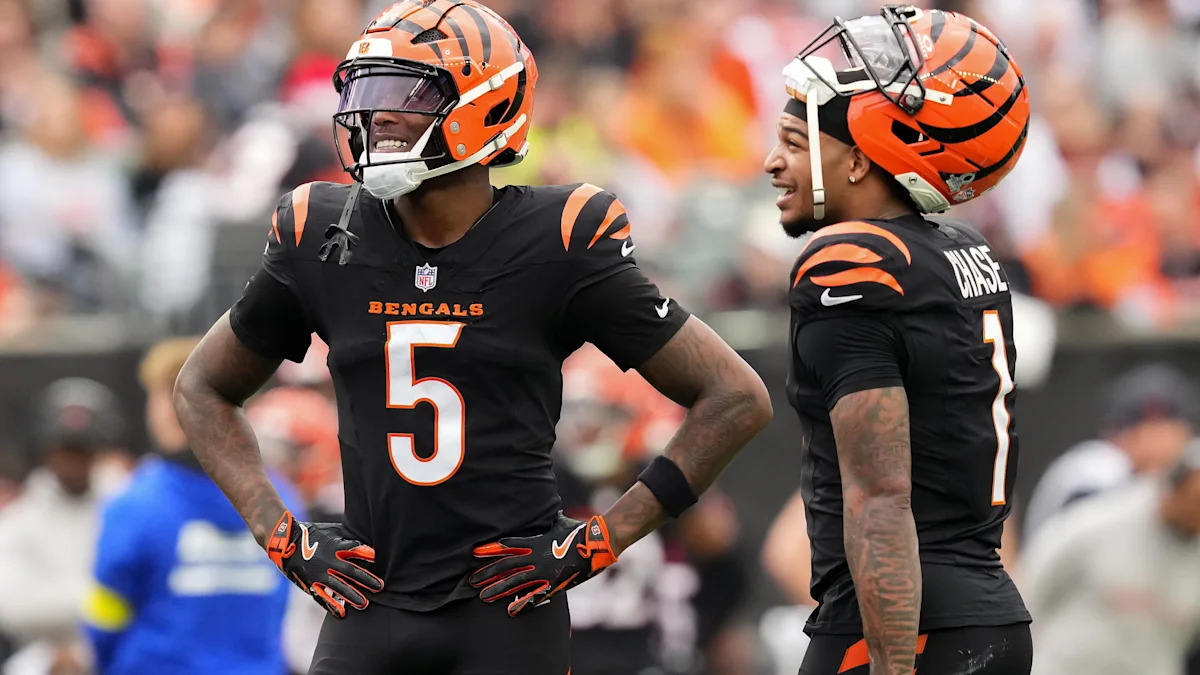 Tee Higgins e Ja’Marr Chase, recebedores dos Cincinnati Bengals.