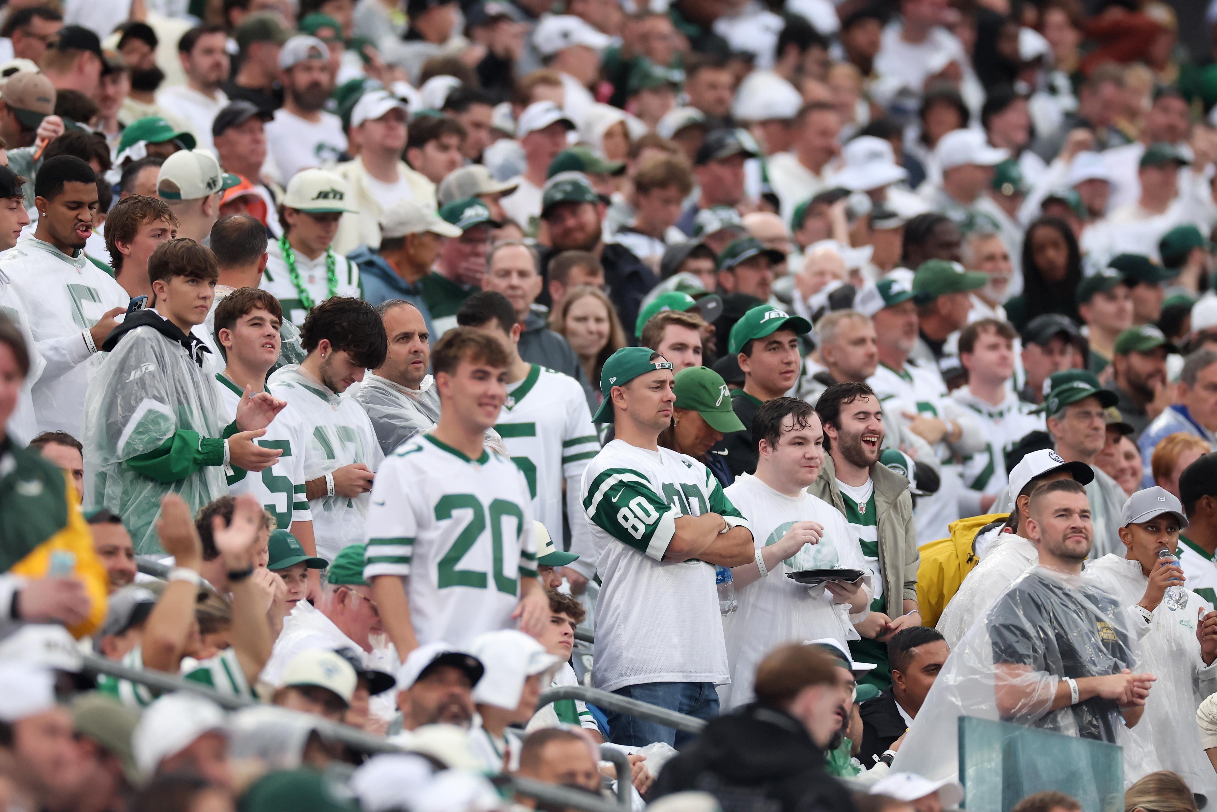 Torcedores dos Jets durante a partida contra os Packers em 20 de setembro de 2026.