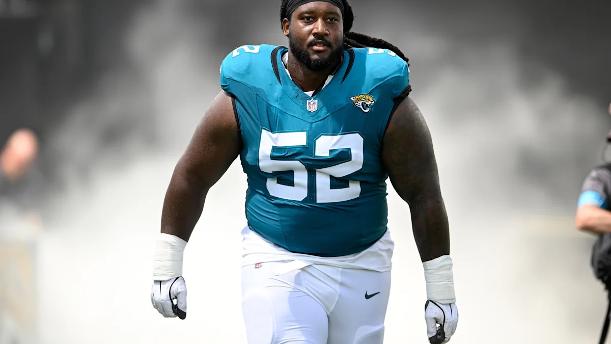 DaVon Hamilton em atividade pelo Jacksonville Jaguars.