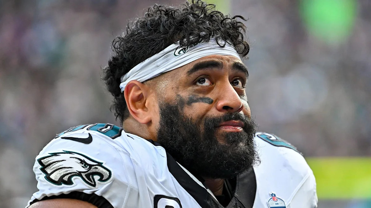 Jordan Mailata, tackle e capitão do Philadelphia Eagles.