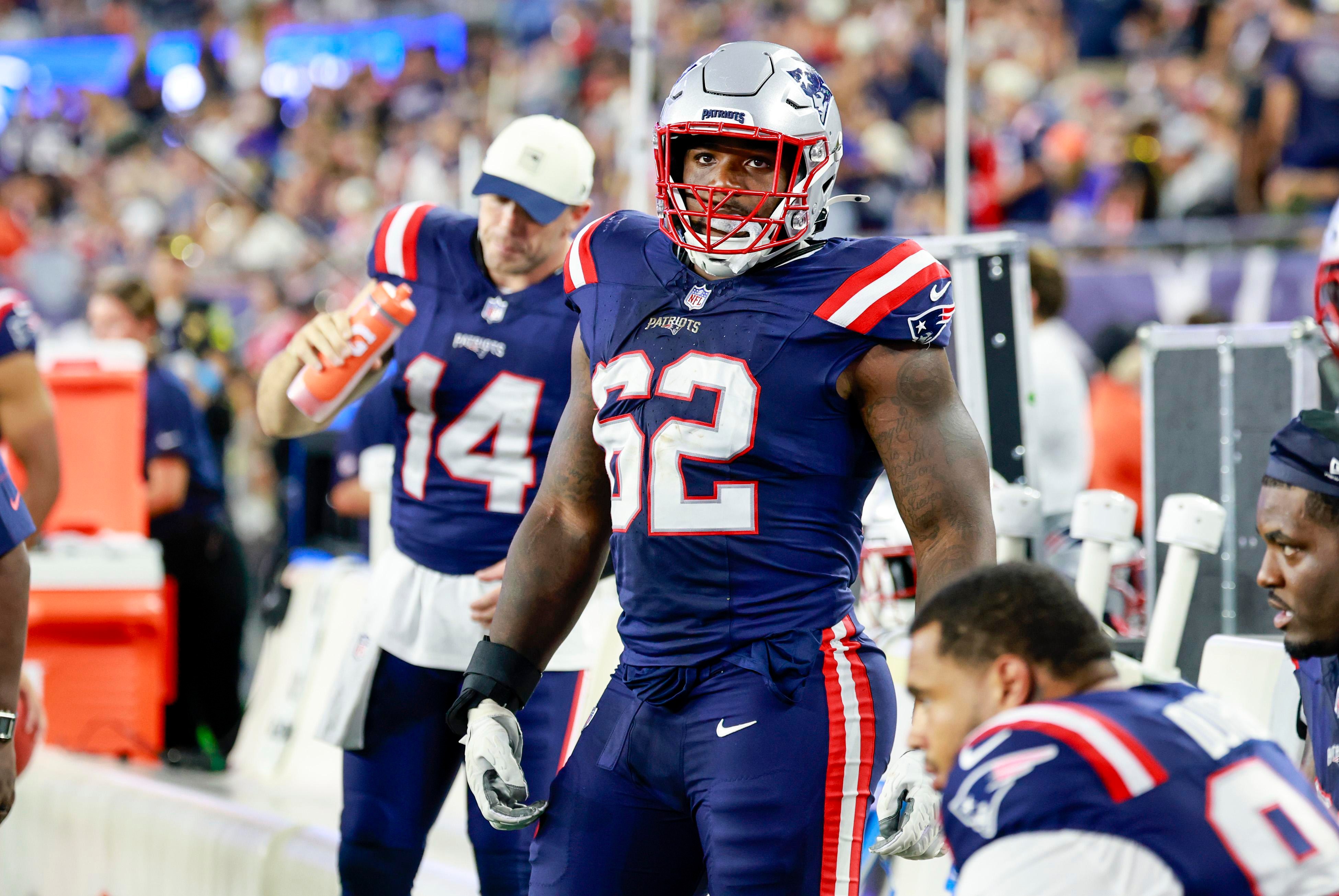 Jogadores dos Patriots durante uma atividade da equipe.