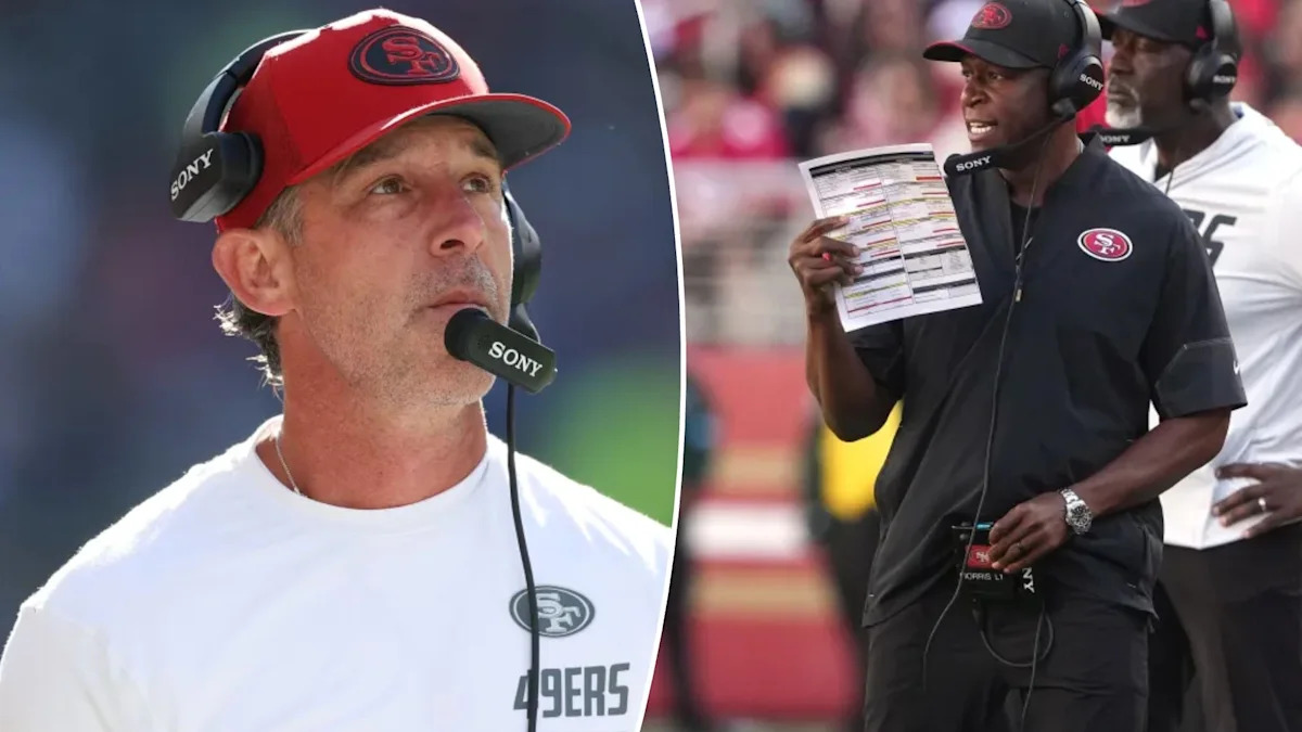 Kyle Shanahan acompanha partidas do San Francisco 49ers.