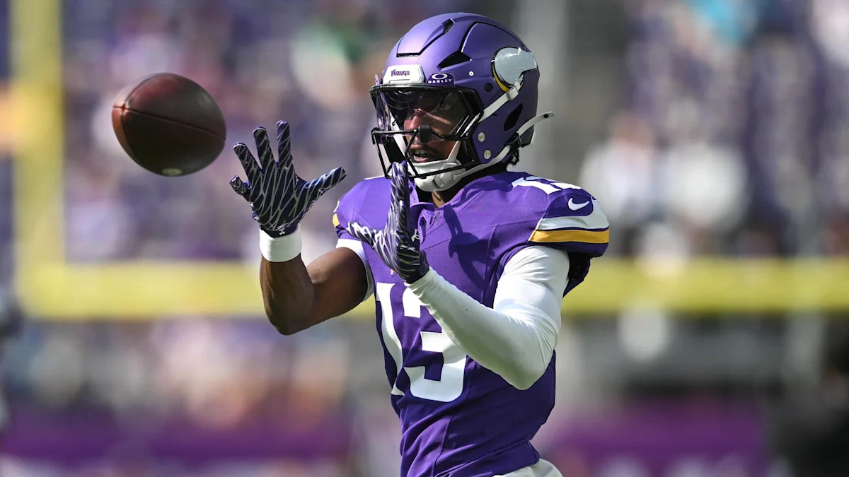 Tai Felton durante aquecimento dos Vikings.