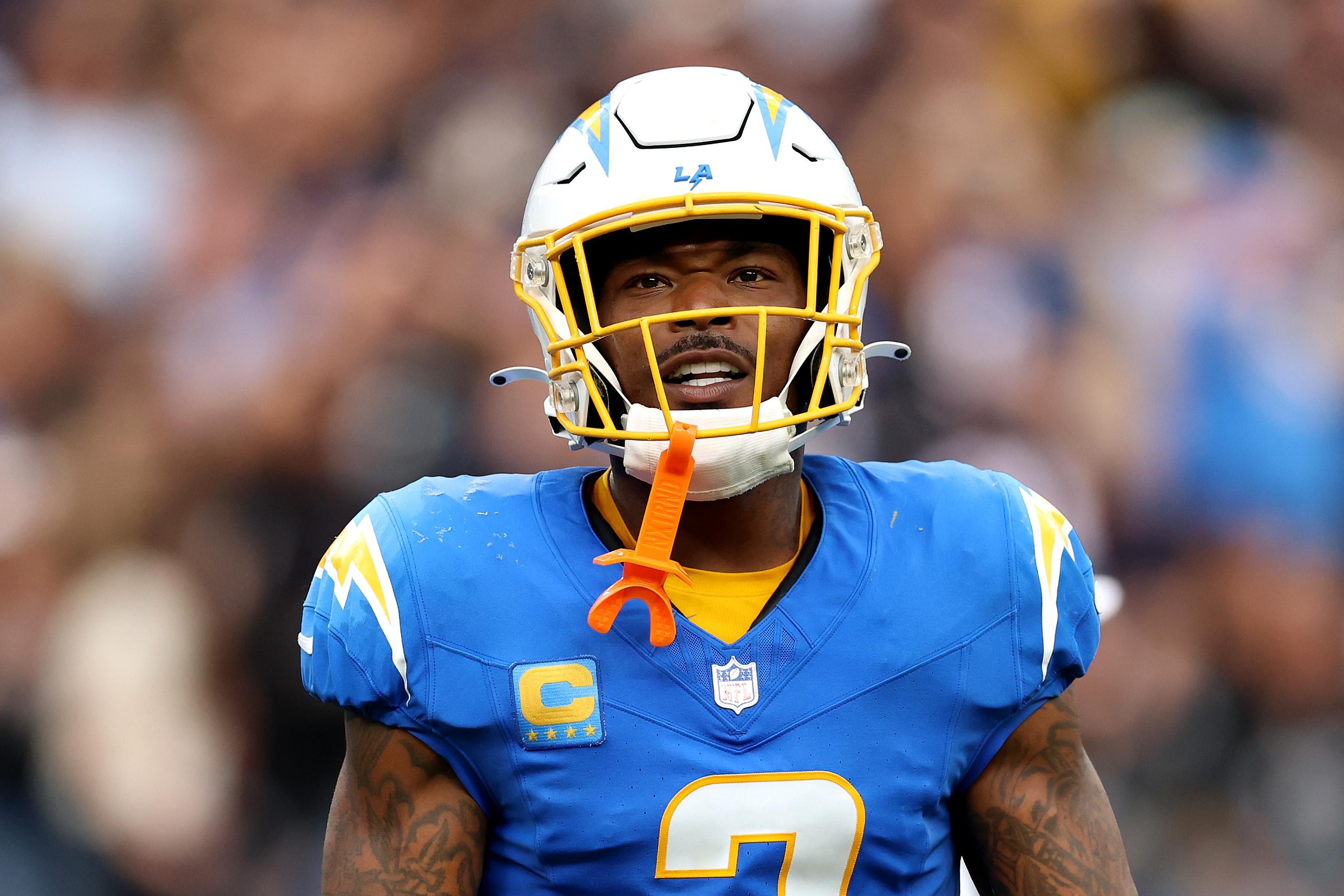 Derwin James durante o jogo dos Chargers contra os Raiders no SoFi Stadium, em 20 de setembro de 2026.