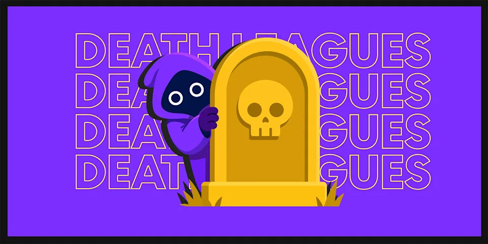 Ilustração das Death Leagues, formato de fantasy com eliminação semanal.